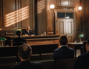 Judge and attorneys in a Court Room.